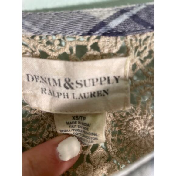 Denim & Supply Ralph Lauren Button Up Plaid Lace XS - Picture 5 of 5